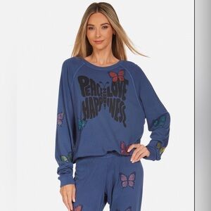 Lauren Moshi Anela Crystal Butterfly Raglán Sweatshirt